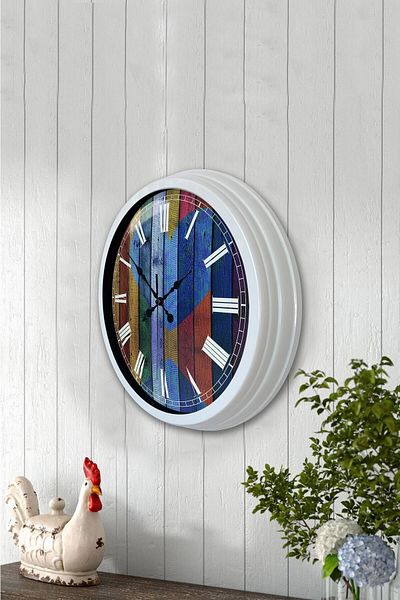 Kasva Concept 40 cm White Metal Natural Love Wall Clock