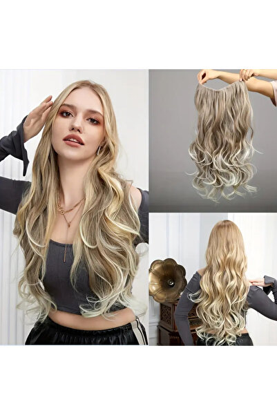 AKOLİFE Yoğun Dalgalı Ombreli V Part Geniş Yarımay Çıtçıt Postiş Peruk - Gerç...