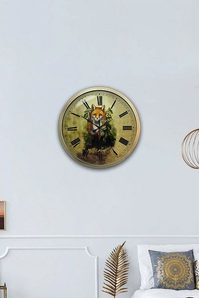 Kasva Concept Gift 40 cm Antique Metal Decorative Wall Clock