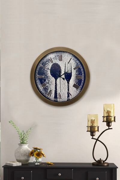 Kasva Concept هدية ساعة حائط مطبخ معدنية عتيقة مقاس 36 سم