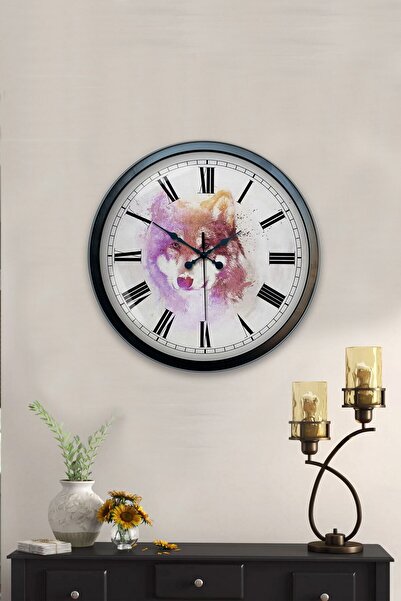 Kasva Concept ساعة حائط مطبخ معدنية سوداء مقاس 40 سم