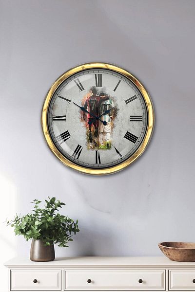Kasva Concept Gift 40 cm Gold Metal Ronaldo Messi Wall Clock