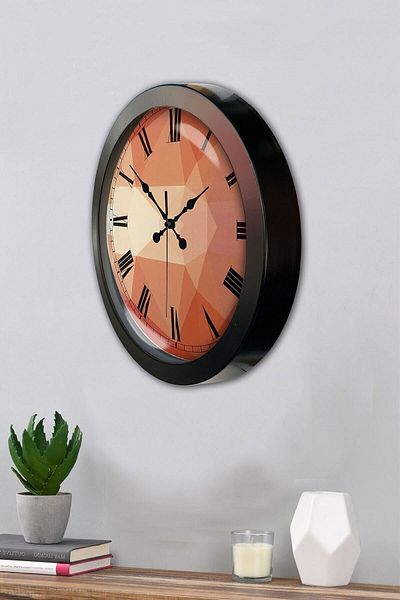 Kasva Concept Gift 36 cm Black Metal Patterned Wall Clock