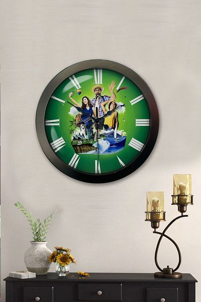 Kasva Concept Gift 36 cm Black Metal Holiday Wall Clock