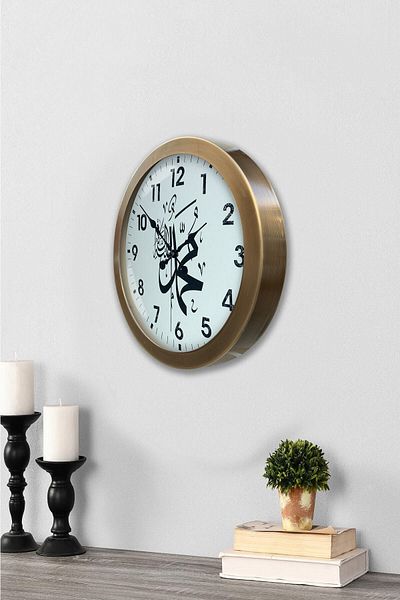 Kasva Concept Gift 36 cm Antique Metal Verse Wall Clock