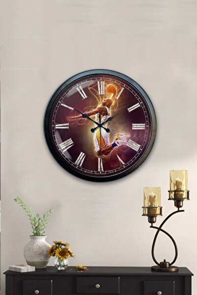 Kasva Concept ساعة حائط سيارة معدنية سوداء مقاس 40 سم