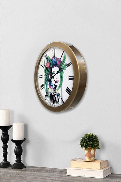 Kasva Concept Gift 36 cm Antique Metal Character Wall Clock