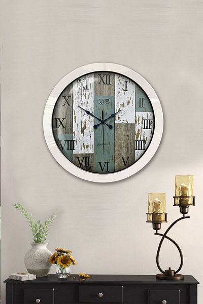 Kasva Concept Gift 36 cm White Metal Roman Wall Clock