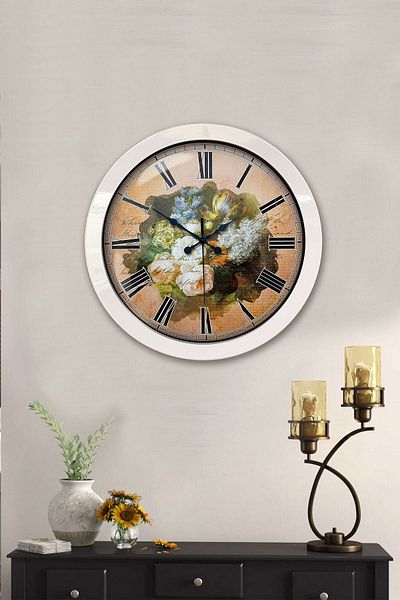 Kasva Concept Gift 36 cm White Metal Decorative Wall Clock