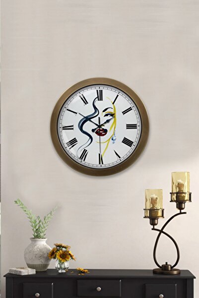 Kasva Concept هدية ساعة حائط نسائية معدنية عتيقة مقاس 36 سم