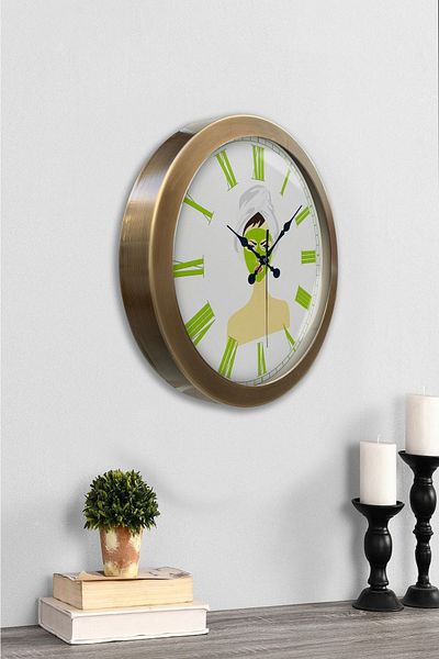 Kasva Concept Gift 36 cm Antique Metal Beauty Wall Clock