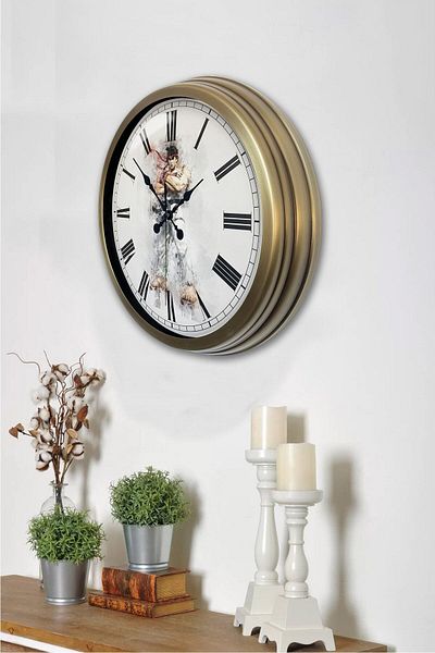 Kasva Concept 40 Cm Tumbled Metal Street Fighter Wall Clock