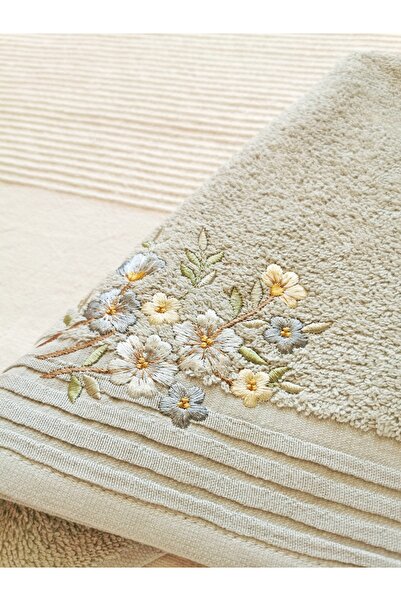 Halley Concept منشفة مطبخ مطرزة بالزهور بحجم 30 × 50 قطن 100%