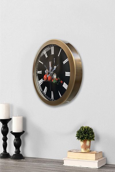 Kasva Concept Gift 36 cm Antique Metal Kitchen Wall Clock