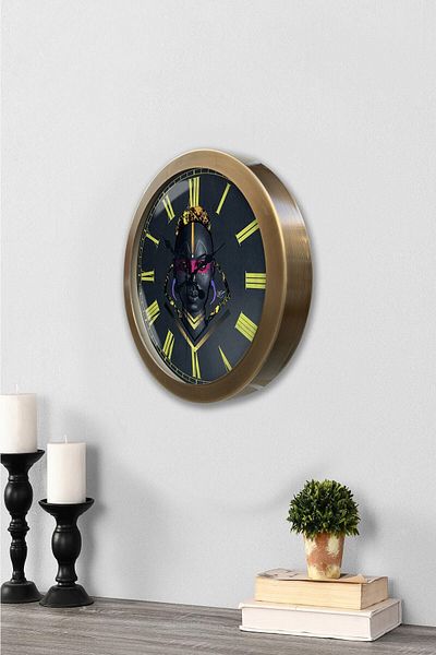Kasva Concept Gift 36 cm Antique Metal African Wall Clock