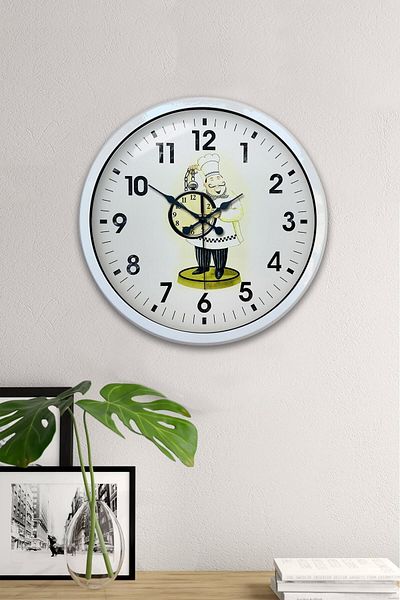 Kasva Concept 40 cm White Metal Cook Kitchen Wall Clock
