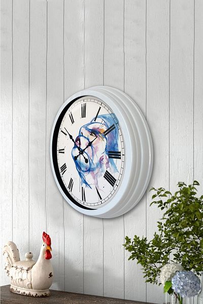 Kasva Concept 40 cm White Metal Modern Art Wall Clock