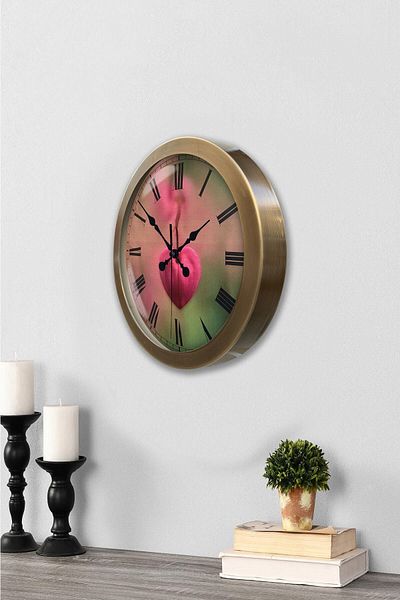 Kasva Concept Gift 36 cm Antique Metal Heart Wall Clock