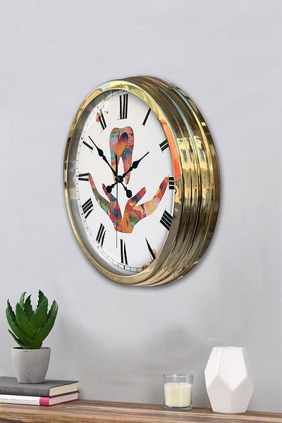 Kasva Concept Gift 40 cm Gold Metal Tooth Wall Clock