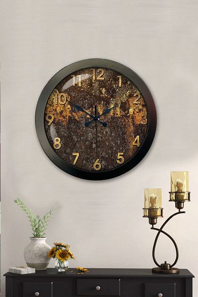 Kasva Concept Gift 36 cm Black Metal Retro Color Wall Clock