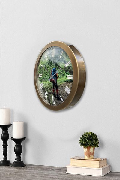 Kasva Concept Gift 36 cm Antique Metal Nature Wall Clock