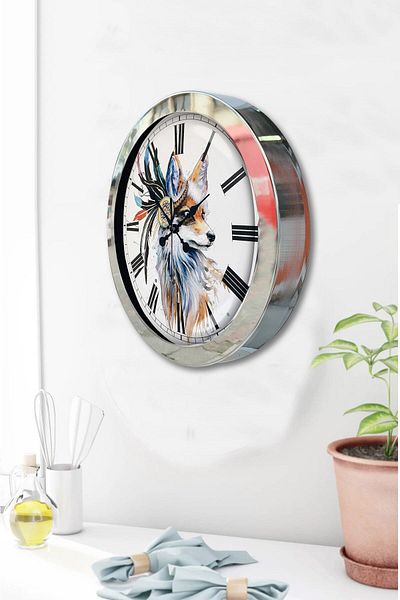 Kasva Concept 36 cm Chrome Metal Modern Art Wall Clock