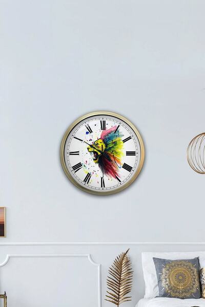 Kasva Concept هدية ساعة حائط معدنية مزخرفة مقاس 40 سم