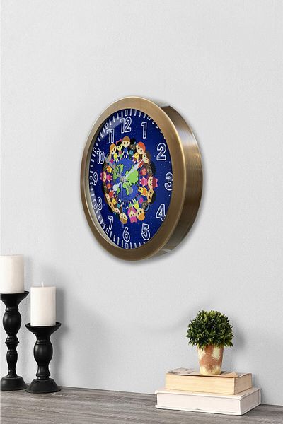 Kasva Concept 36 cm Antique Metal Peace Wall Clock