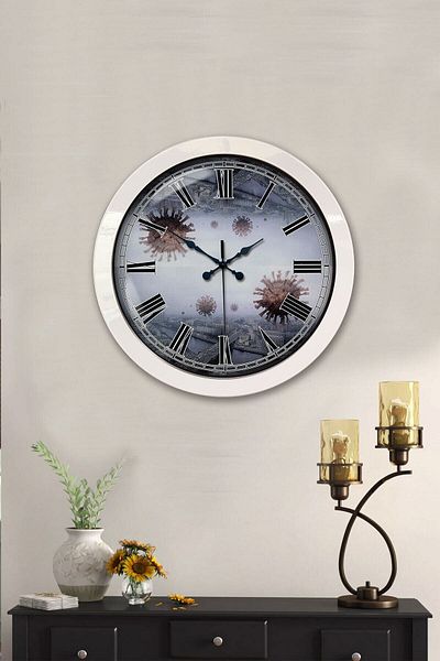 Kasva Concept Gift 36 cm White Metal New World Wall Clock