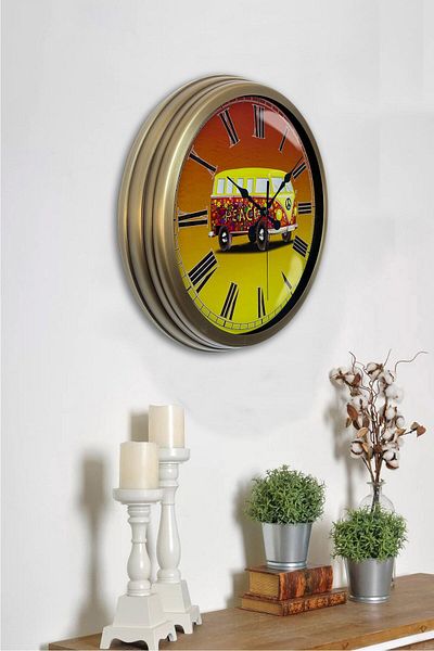 Kasva Concept 40 cm Antique Metal Classic Vehicle Wall Clock