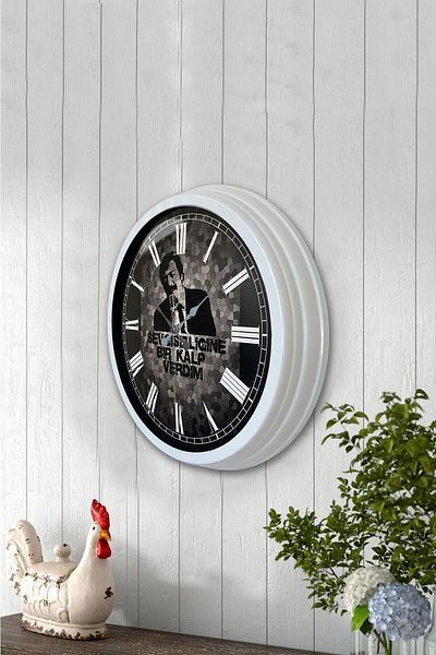 Kasva Concept 40 cm White Metal Müslüm Gürses Wall Clock