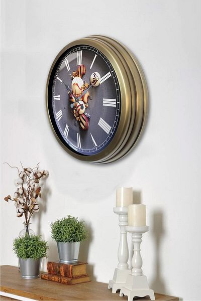 Kasva Concept 40 cm Tumbled Metal Kitchen Wall Clock