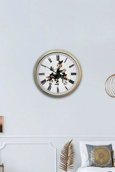 Kasva Concept 40 cm Tumbled Metal Cartoon Wall Clock