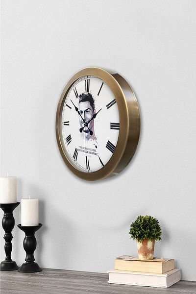 Kasva Concept 36 cm Tumbled Metal Cristiano Ronaldo Wall Clock