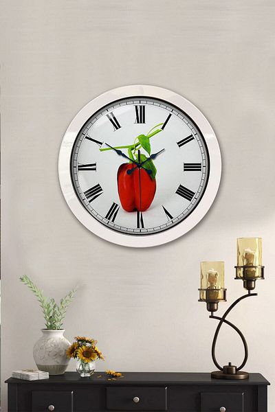 Kasva Concept Gift 36 cm White Metal Kitchen Wall Clock