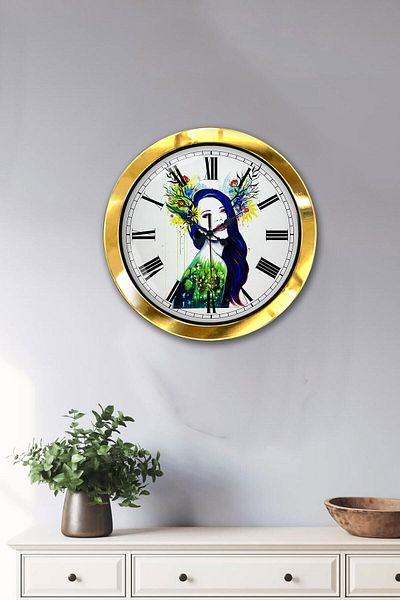 Kasva Concept 36 Cm Gold Metal Modern Art Wall Clock