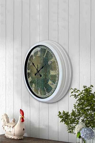 Kasva Concept Gift 40 cm White Metal Antique Wall Clock