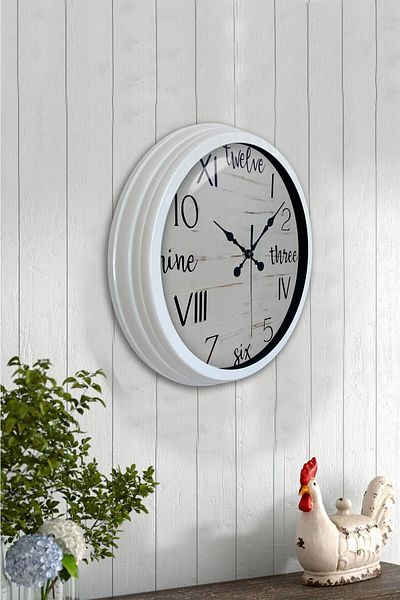 Kasva Concept Gift 40 cm White Metal Math Wall Clock