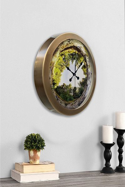 Kasva Concept Gift 36 cm Antique Metal Tree Wall Clock