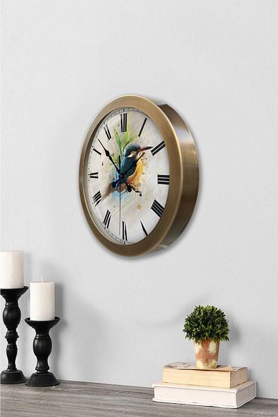 Kasva Concept 36 cm Tumbled Metal Bird Wall Clock