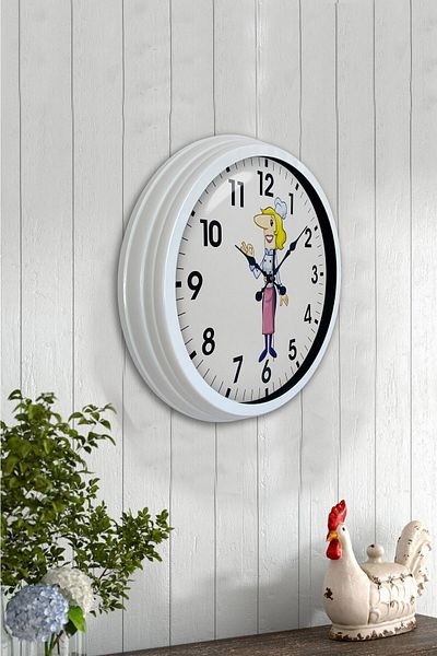 Kasva Concept 40 cm White Metal Kitchen Wall Clock