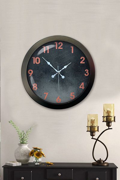 Kasva Concept Gift 36 cm Black Metal Classic Wall Clock