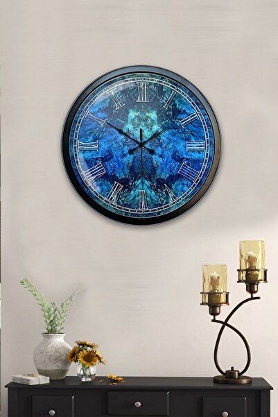 Kasva Concept ساعة حائط لغرفة الأطفال معدن أسود مقاس 40 سم