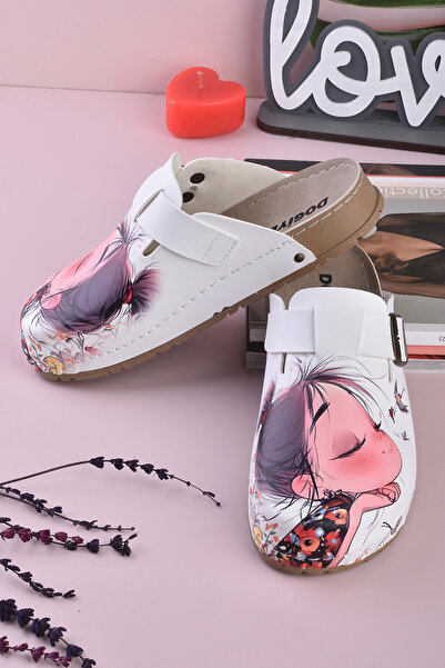 DOGİYE 8087 Sweet Girl Printed Comfort Sabo Slippers