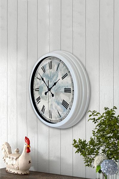 Kasva Concept Gift 40 cm White Metal Izmir Wall Clock