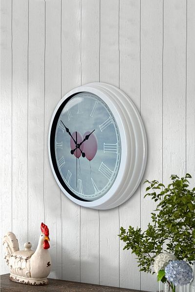 Kasva Concept Gift 40 cm White Metal Love Wall Clock