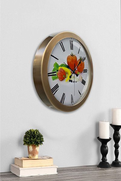 Kasva Concept 36 cm Tumbled Metal Kitchen Wall Clock