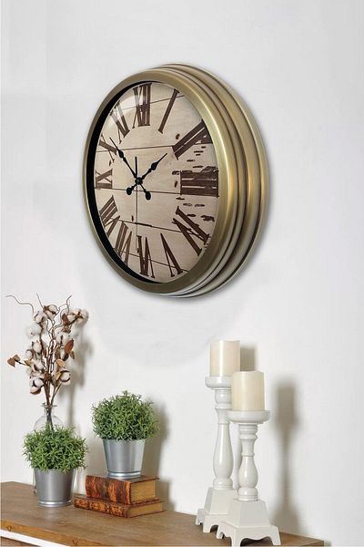 Kasva Concept 40 cm Antique Metal Design Wall Clock