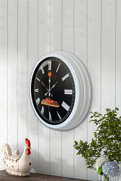 Kasva Concept Gift 40 cm White Metal Kitchen Wall Clock