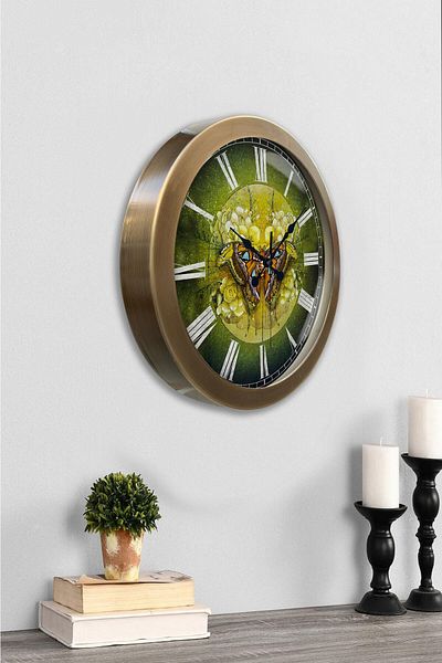 Kasva Concept 36 cm Tumbled Metal Butterfly Wall Clock